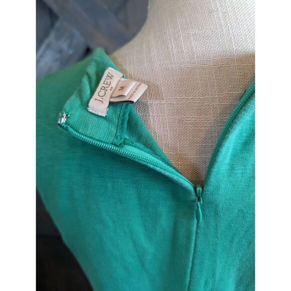 J. Crew Mini Camille Dress Women's Size Medium Green A-Line Sleeveless Cotton - Picture 5 of 10